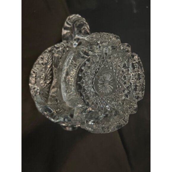 American Brilliant Period Cut Crystal Creamer  Pitcher Pinwheel Design Deep Cuts - Picture 4 of 7